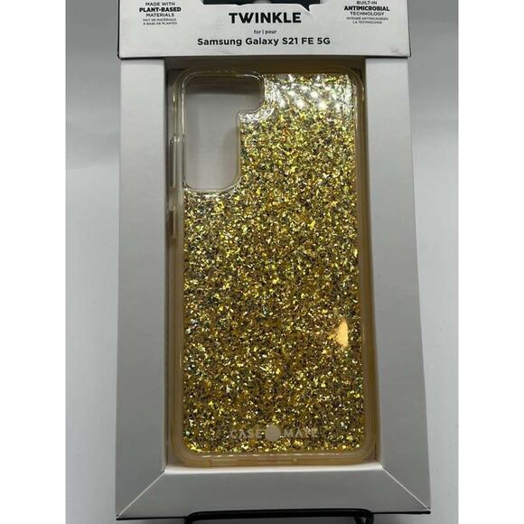 Case-Mate Twinkle Case for Samsung Galaxy S21 FE 5G – Gold Glitter Anti-Scratch - Picture 2 of 3